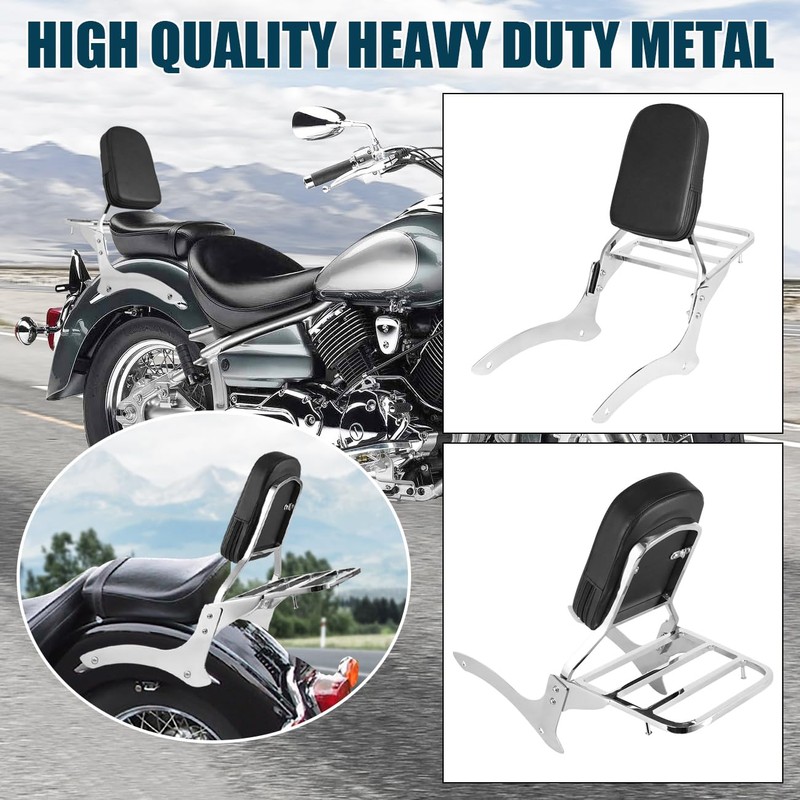 DSISIMO Motorcycle Rear Backrest Sissy Bar With Luggage Rack Compatible