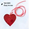 40 Pcs Valentine's Day Decorations Glitter Red Heart Hanging Swirls