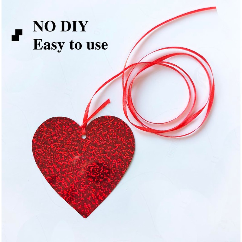 40 Pcs Valentine's Day Decorations Glitter Red Heart Hanging Swirls