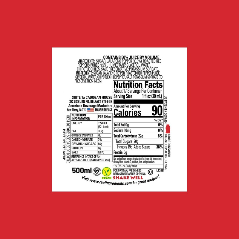 Gourmet Pepper Reàl Infused Exotics, Pureed Pepper Infused Syrup, 16.9