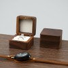muchly Wooden Double Ring box，Rustic Ring Case,Solid Wood Square Jewelry