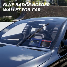 Soft Leather Disabled Badge Holder Wallet, Blue Badge Holder Wallet for Car Disability Parking Badge Cover Holder Disabled Blue Badge Display Holder Waterproof