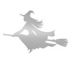 Sticker Witch on Broom Left I 20 cm I Silver
