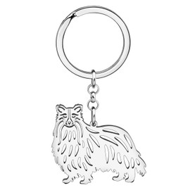 TIZURO Edelstahl Collie Schlüsselanhänger Welpe Haustiere Schäferhund Tiere Autoschlüssel Schlüsselringe Schmuck Für Frauen Brieftasche Charms Geschenke (Versilbern)