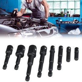 Mesee 8 Pieces Impact Grade Socket Adapter Set, CR-V Quick Change Impact Ratchet Wrench Socket Extension Bar 1/4" Hex Shank to 1/4" 3/8" 1/2" Square Drive Socket Drill Bits Bar Extension Set