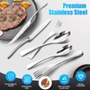 Lemeya 24-Piece Silverware Set with Steak Knives,Forged 18/10 Stainless Steel