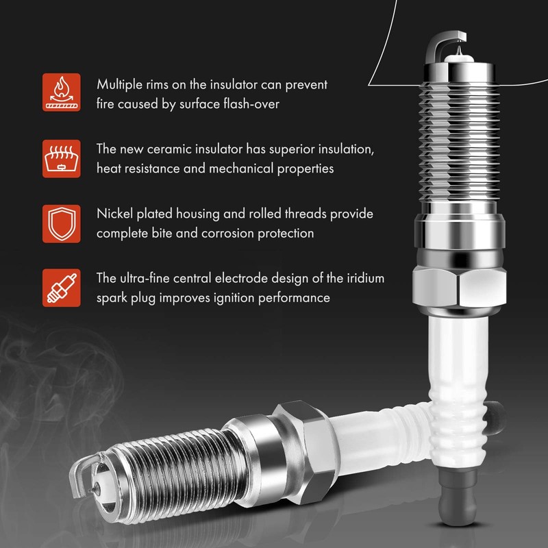 A-Premium Set of 4 Ignition Coil Pack and Iridium Spark
