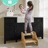 AMBIRD Wooden Step Stool, Two Step Stools Toddler 300 lbs