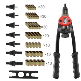 Rivet Nut Tool, Hand Rivet Nut Setter Kit with 7pcs Interchangeable Mandrel M3 M4 M5 M6 M8 M10 M12,140pcs Rivet Nuts