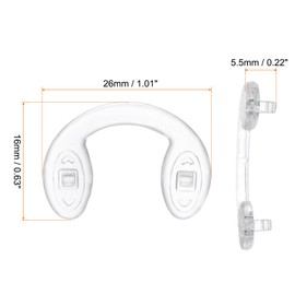 HARFINGTON 3 Pairs Eyeglass Nose Pads 5.5mm Thickness Silicone Anti-Slip Glasses Nose Grips U Shaped Glasses Nose Pads for Plastic Frames Glasses Sunglasses, Clear