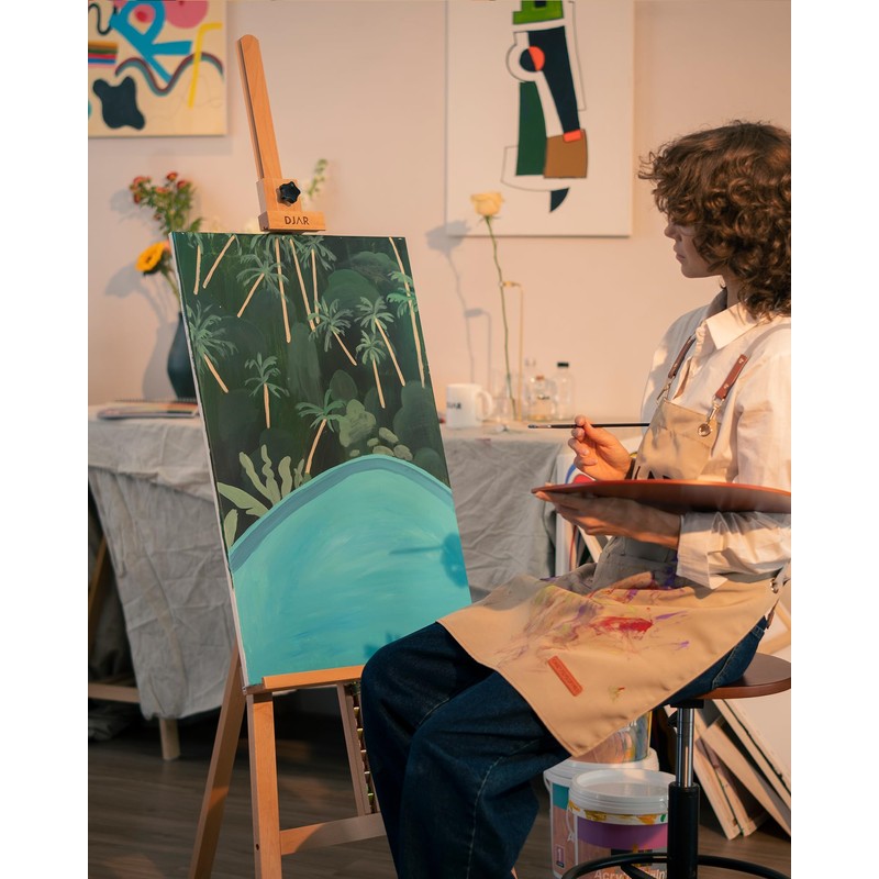 DJAR A Frame Wooden Art Easel for Painting, 57’’-76’’ Adjustable