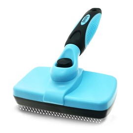 Self Cleaning Pet Shedding Slicker Brush, Cat Shedding Grooming, One-Click Hair Removal, Remove Floating Hair, Dog Shedding, Pet Massage, Durable Quality, Light Blue, Small