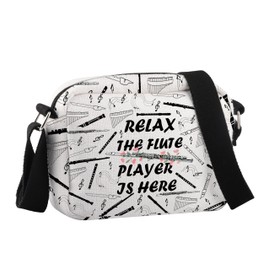 JNIAP Flutist Gift Relax The Flute Player Is Here Crossbody Bag Musician Gift (Relax The Flute HCB)