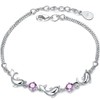 PACKOVE Dolphin Bracelet Animal Bracelet Sterling Silver Bracelets Adjustable Crystal Bracelets Dolphin Jewellery For Women Girls