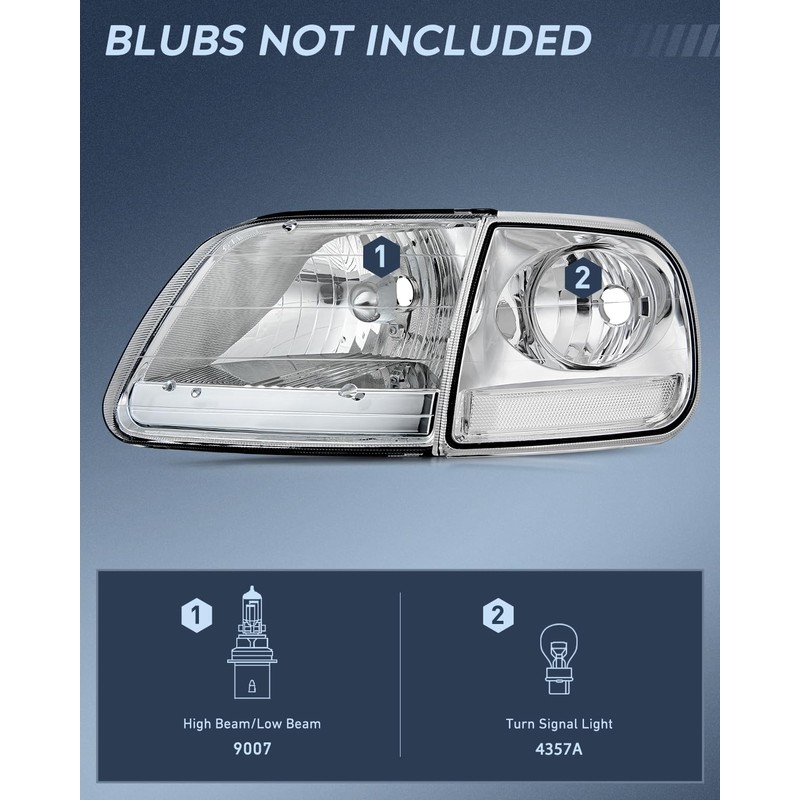Nilight Headlight Assembly Compatible with 1997 1998 1999 2000 2001