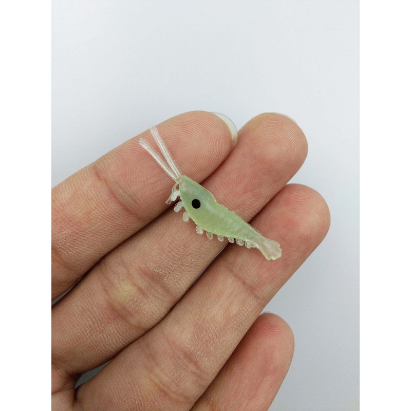 100Pcs/pack Soft Small Green Luminous Noctilucent Fishing Simulation Prawn Shrimp