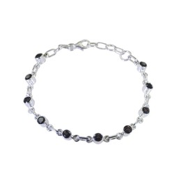 RIYO Brown 925 Sterling Silver Smoky Quartz Bracelet Teasing Handmade Jewellery Vintage Sbrasqu-76012, Sterling Silver Silver, Quartz