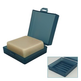 Elimeta Square Soap Dish Holder for Shower and Travel - Lightweight Waterproof Container With Lid for Dr. Squatch Men's Bar - Toiletry Box for Gym and Bathroom (Blue)