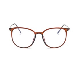 DEPEYE Myopia Glasses Oversize Frame Retro Nearsighted Glasses Strength ShortSighted Men and Women Lightweight Spectacles (Brown, -3.0, Diopters)