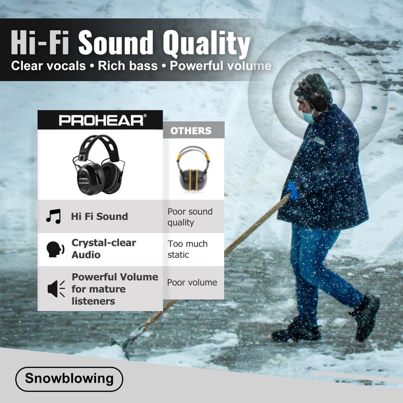 PROHEAR 039 Bluetooth 6.0 Hearing Protection with Hi-Fi & Loud