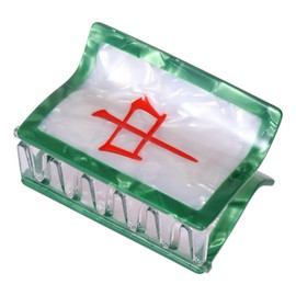 Mahjong Shape Claw Clip 2.7 Inch Medium Hair Jaw Clip Women Girls Strong Hold Acetate Hair Accessories for Thick Thin Hair,Red Dragon