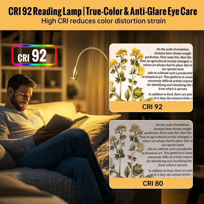 SpeePlant Reading Floor Lamp, 73" Standing Lamp with Dimmable Zoomable