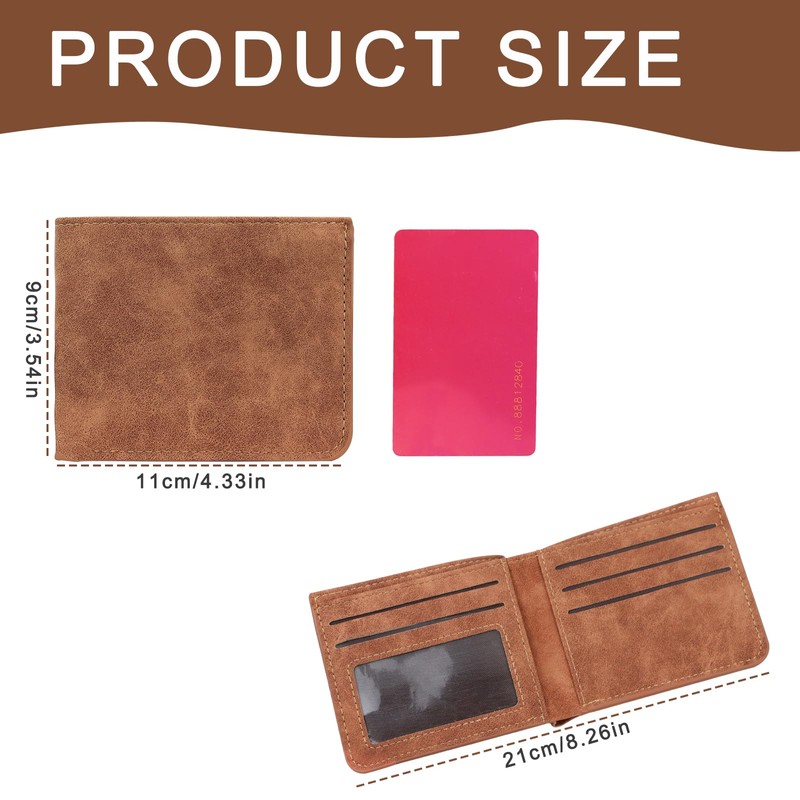 AfitLulu Men's Small Fashionable PU Leather Wallet Men's Retro Wallet