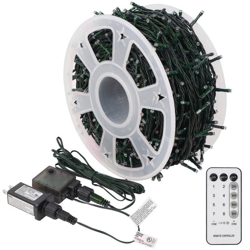 LJLNION 1000LED Christmas Lights, Extra Long 328FT Xmas Green Wire