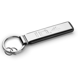Volkswagen 000087010CBYPN Key Ring with ID.4 Lettering, Keychain, Key Ring, Silver/Black, Metal, One Size, silver, Modern