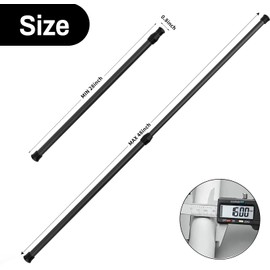 6 Pack Spring Tension Curtain Rod Adjustable Length for Kitchen, Bathroom, Cupboard, Wardrobe, Window, Bookshelf DIY Projects