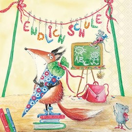 Ambiente Napkin Finally School, 33 x 33 cm, 3-Ply, Pack of 20, Back to School, Table Decoration, First Day of School