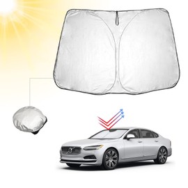 BIBIBO Volvo S90 V90 Sun Protection Windscreen Car with Volvo S90 V90 2017-2022, Car Sun Protection Certified Quality Windscreen Cover Foldable with UV Protection