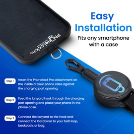 PhoneLockPro - Retractable Anti-Theft Phone Holder with Belt Clip – Durable Stainless Steel and Zinc Alloy – Perfect for Travel, Hiking, Work, and Daily Use – Prevent Drops and Protect Against Theft