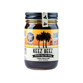 KEEZ BEEZ 100% Natural Raw Black Honey – Mango 16 fl oz (1 lb) in Glass Jar – Organic, Non-GMO, Kosher Certified, Tropical Floral Sweetness Perfect for Tea, Yogurt, and Breakfast Dishes