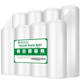 MakMeFre 8 Pack 8"x20'(4Rolls) and 11"x20' (4Rolls) Vacuum Sealer Bags Rolls for Food ,Commercial Grade, BPA Free,Puncture Prevention,Great for Sous Vide Cooking