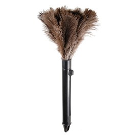 Tomotato Duster Ostrich Feathers, Reusable Washable Mini Dust Mop with Telescopic Handle, Antistatic Wooden Handle, Feather Duster, Cleaning Tool