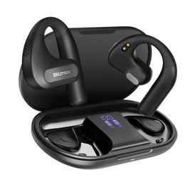 BlitzMax Open Ear Headphones,True Wireless Bluetooth 5.3 Open Ear Earbuds, Enhanced Bass 16.2mm Drivers, Long-Lasting Comfort, 60H Playtime LED Display, IPX5 Waterproof for Sports, Driving