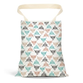 Western Throw 'n Get Car Organizer - Hanging Travel Trash Can, Back Seat Essentials, Portable Garbage Can for Long Drives, Cow Stuff, Country WesternTHEMED Gift