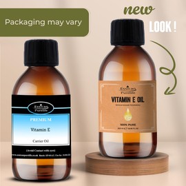Essican Purelife Pure Vitamin E Oil for Skin, 250ml Natural Vit E Oil for Skin, Hair & Face, Antioxidant Rich, Carrier Oils for Essential Oils Mixing, Supports Hair Growth, Nails & Cuticles