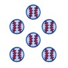 KLORIZ 6-Pack Baseball with Blue Border Embroidered Iron on Patch
