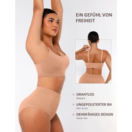 FeelinGirl Women's Non-Wired Soft Bra Unpadded Comfortable Bralette with Wide Adjustable Straps Breathable for Everyday Use and Sleep, maroon, XL