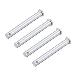 sourcing map Single Hole Clevis Pins - 10mm X 80mm Flat Head Zinc-Plating Solid Steel Link Hinge Pin 4Pcs