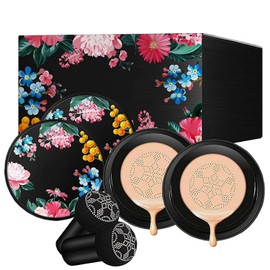 2PCS Mushroom Head Air Cushion BB Cream, Long-Lasting Nude Makeup Concealer Base Flawless Moisturizing Brightening Pigment CC Cream Foundation, Oil Control Lightweight & Smoothing (Natural)