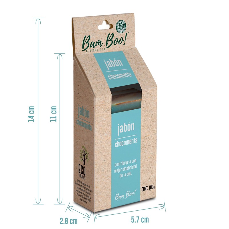 Jabón Artesanal Natural Chocomenta 100 g Bam Boo! Lifestyle