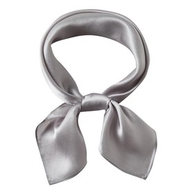 cxzymcln 21"x21" Solid Color Mulberry Silk Scarf Silk Hair Wrap Head Scarf Lightweight Square Neckerchief, Grey