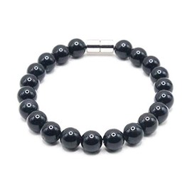 Auras by Osiris Black Onyx Bracelet - 8mm Healing Crystal for Protection, Unisex
