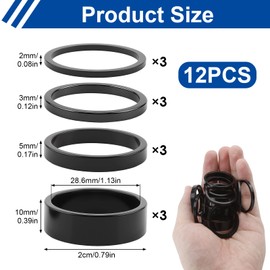 12pcs Bike Headset Spacer Set 1-1/8 Inch , 28.6mm Aluminium Alloy Bicycle Stem Spacers In 2mm, 3mm, 5mm, 10mm, Lightweight Mtb Road Bike Head Tube Spacers for Height Adjustment And Handlebar Setup