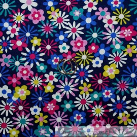 Michael Miller Fabrics BonEful Fabric FQ Cotton Quilt Blue Rainbow White Pink Calico Spring Flower Dot