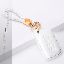 Compatible with Lexus Key Fob Cover with Leather Lanyard, Car Key Case Shell Protection for RX ES GS NX RS GX RC LS LX LC Remote Key