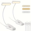 USB Rechargeable Clip-On Book Light, 12 LED, 3 Color Modes,
